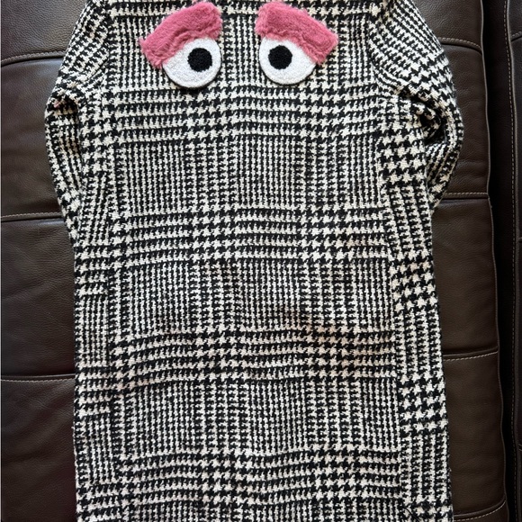 Kids Houndstooth Puffer Jacket with Pink Collar - Picture 6 of 11